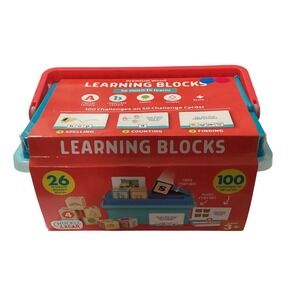 Chuckle & Roar Premium Wood Learning Blocks 26pc Set 100 Challenges Ages 3+ New